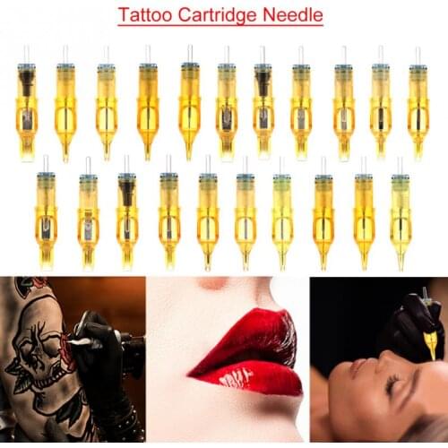 Hot 100pcs Disposable Semi-Permanent Makeup Tattoo Cartridge Needle RL/RM/M1/RS Tattoo Gun Supplies 1RL/3RL/5RL/7RL/9RL/11RL