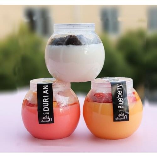 50pcs 160ml round transparent yogurt bottle baking pudding jelly ice cream plastic cups small pet dessert packaging cup with lid