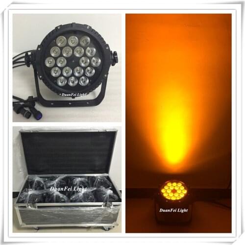8lot+Flightcase)DJ wash led par 18pcs 15w 5in1 led par 64 stage light dmx led waterproof par 64 led rgbwa ip65
