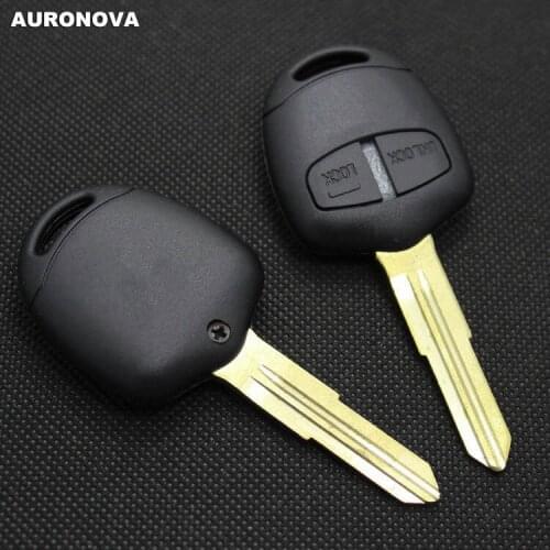 AURONOVA for Mitsubishi Outlander Asx Grandis Pajero Sport 2 Buttons Remote Car Key Case With Uncut Right Groove Blade