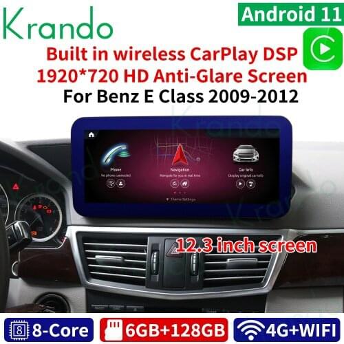 Krando Android 10.0 4 64G 12.3'' Car Radio For Mercedes Benz E Class E200 E230 E260 W212 LHD 2009-2016 NTG 4.0 4.5 5.0 Carplay