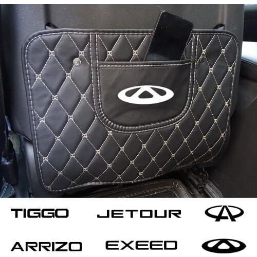 PU leather anti-child kick pad car anti-mud pad with storage bag For Chery Jetour Qoros 3 Tiggo A3 A3 Amulet Arrizo E5 Fora