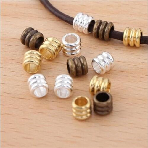 BASEHOME 50pcs/lot 4x5mm (inner about 3mm) Copper Positioning Beads Loose Seed Spacer Beads For DIY Craft Jewelry Making