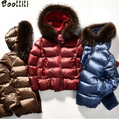Boollili Winter Coat Women 90% White Duck Down Jacket Women Clothes 2020 Raccoon Fur Collar Korean Puffer Jacket Women Parka