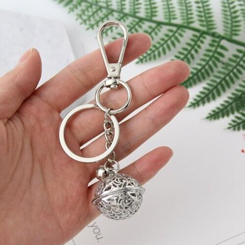 Metal Hollow Bell Key Chain Key Ring Gift for Women Girls Bag Pendant Figure Charms Key Chains Jewelry Metal Fish Key Ring Gift