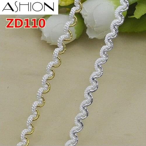 CHICKNIT width 1CM Curved DIY Craft Wedding Doll Dress Clothes Accessories lace ribbon ZD110