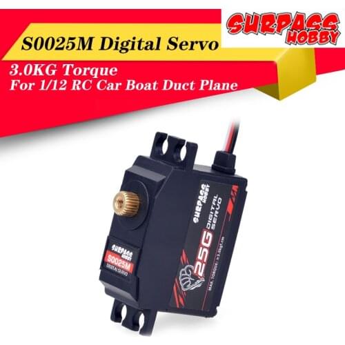 High Quality SURPASS Hobby S0025M Metal Gear 3.0KG Digital Servo for RC Airplane Robot 1/12 RC Monster Car Boat Duct Plane