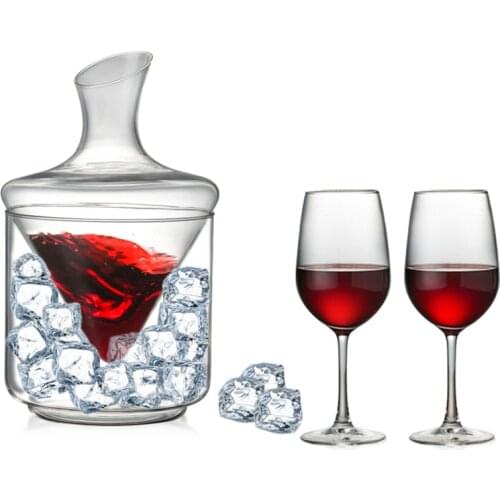 Wine Decanter 1000ml Crystal Glass Ice Bucket Decanter Set Bar Accessories Red Wine Champagne Whiskey Bottle Jug Pourer Aerator