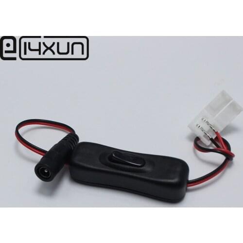 EClyxun 1pcs/lot LED connector with switch button, DC to 10mm 2pin connector, connecting led strip without welding