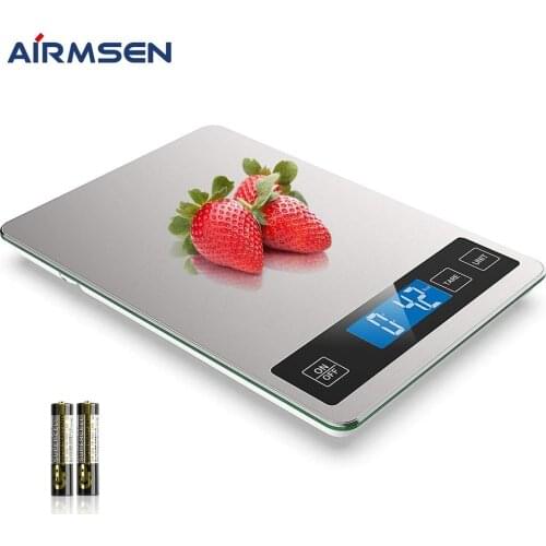 AIRMSEN 15kg Kitchen Scale Household Electronic Digital Food Scale Cooking Baking Scale Kitchen Measuring Tool Stainless Steel