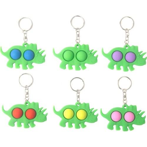 Fidget Simple Dimple Toy Dinosaur Shape Fat Brain Toys Stress Relief Hand Fidget Toys Stress Reliever Hand Keychain Toy