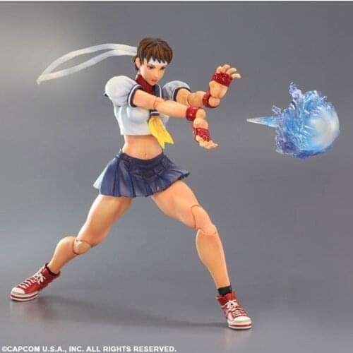 26cm Game Character Chun Li Figure PLAY ARTS Ken Ryu Sakura Action Figure Model Toys