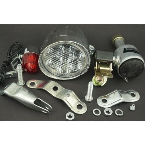 Friction generator Dynamo Headlight Tail Light Bicycle Motorized Bike cycling