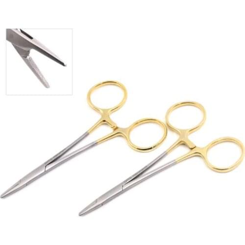Double Eyelids Embedding Surgical Tools Gold Handle Needle Holder Needle Clamp Cosmetic Shaping Ophthalmic Instruments