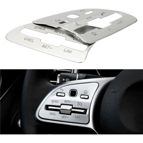 For Mercedes Benz A C E Class GLB GLC GLE W177 W205 W213 W247 W167 19-20 Car Steering Wheel Switch Button Panel Cover Frame Trim