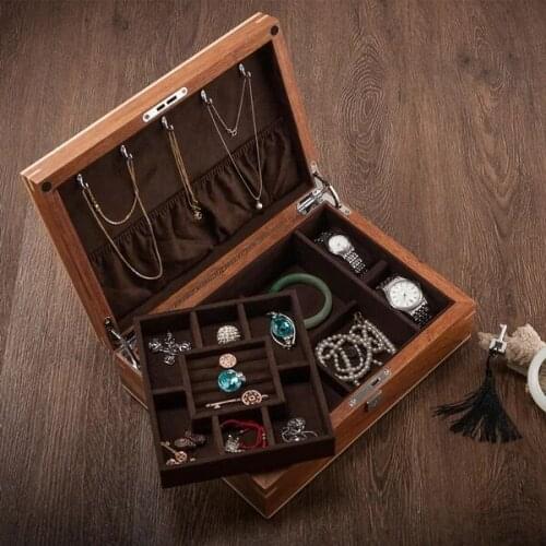African rosewood solid wood Double jewellery box watch box jewelry collection storage box desktop organizer decoration MSSH015A