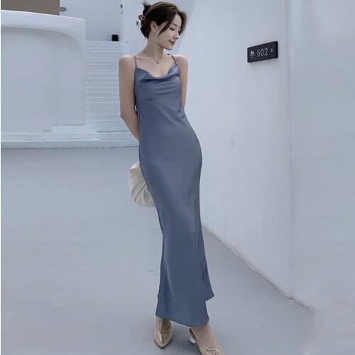 Summer Maxi Party Club Hollow Sundress Ladies Sexy Strapless Sleevele Bandage Vacation Clothes Acetate Satin Beach Holiday Dress