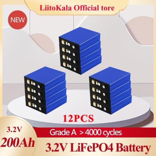 8pcs LiitoKala Lifepo4 3.2v 200ah rechargeable battery 24V 200ah battery Suitable for Solar Energy long life 3500 Cycles EUUS