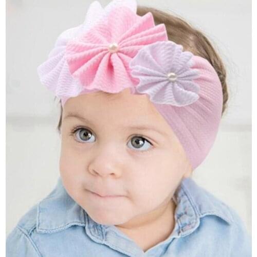 Cute Princess Floral Baby Hair Band Bow Elastic Headbands Twisted Cable Design Turban Kids Headware Baby Girls Hair Accessories