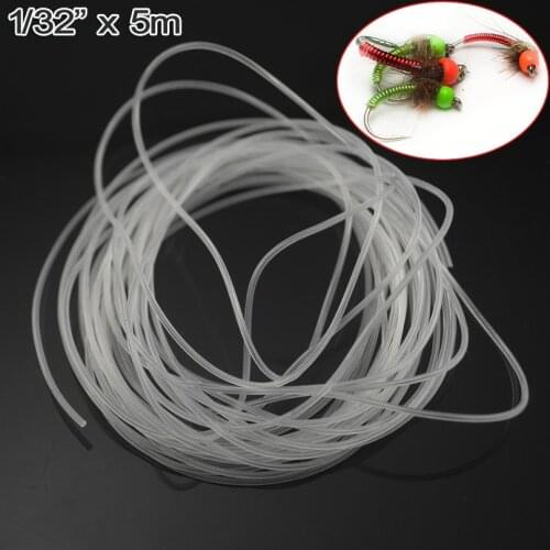 MNFT 1/32" X 5m Stretching Hollow Midge Tubing Clear Fly Tying Nymphs Stoneflies Chironomids Larva Body Tying Material