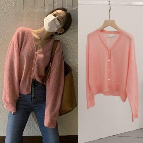 Mohair Sweater Coat Wool Knit Cardigan Winter Cardigan Regular