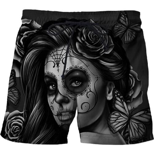 Mens Clothing 2021 Summer 3D Printed Pattern Skull Casual Swimming Beach Oversized for Adult Swimsuit Beach Short Panties