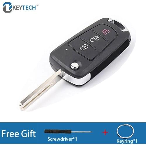 OkeyTech 3 Buttons Folding Flip Key Fob Car Remote Key Shell Case for GREAT WALL WINGLE STEED 5 6 HAVAL HOVER H5 Uncut Blade