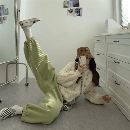 Autumn and winter plus velvet padded casual pants 2020 new loose large size small waist pants women trendy