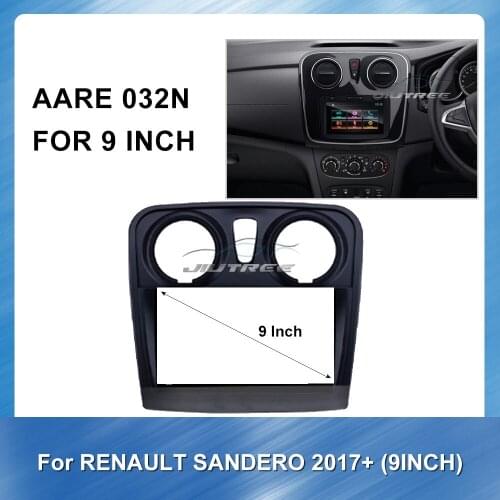 9 inch Car Fascia Radio Panel for RENAULT SANDERO 2017+ Dash Kit Install Facia Console Bezel Adapter 9inch Plate Trim Cover