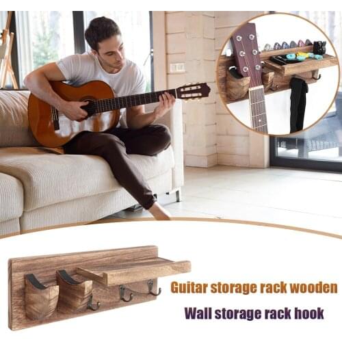 Guitar Hanger Hook Holder Wooden Wall Mount Stand Bracket Guitar Display Rack Lightweight Portable Music Element