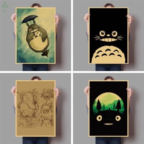 Anime Poster Home And Bar Decoration For Hayao Miyazaki My Neighbor Totoro Kids Room Posters Canvas Painting
