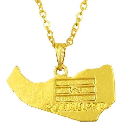 Drop Shipping Fashion Somaliland Map Necklace Women Choker Necklace Somalia Maps Pendant Necklace Gift Color Gold Color