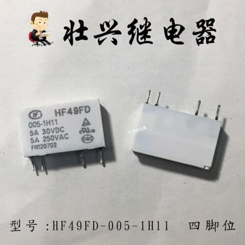 Relay HF49FD-005-1H11 4PIN 5A/250VAC Relay 5VDC
