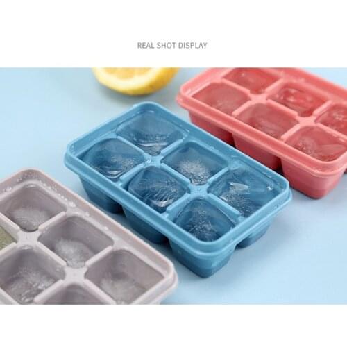 Silicone Food Grade Square Shape Ice Making Tools Fruit Ice Maker Mold 6 Lattice Ice Tray Household Bar Kitchen Accessories