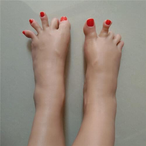 1 pair girls feet silicone foot fetish simulate adult footjobs toys Sex Products,Silicone Sex Doll angry foot
