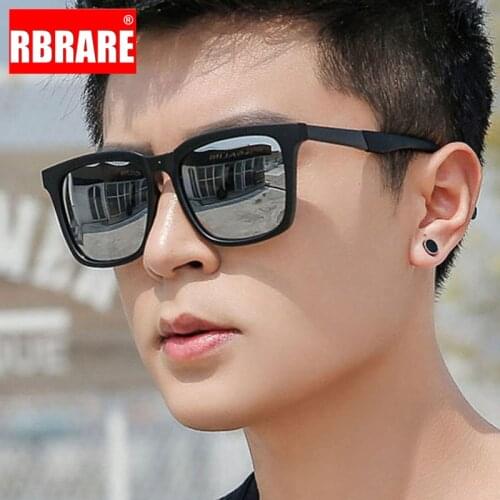 RBRARE Square Sunglasses Men High Quality Black Sun Glasses for Men Luxury Designer Driving Sunglasses Retro Gafas De Sol Hombre