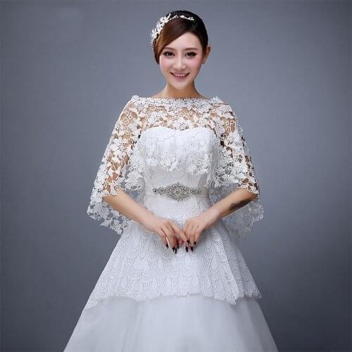 Wedding Accessories Red/Black Short Front Long Back Women Wrap Cape Bolero Bridal Cloak Lace Wedding Capes Evening Wrap Shawl