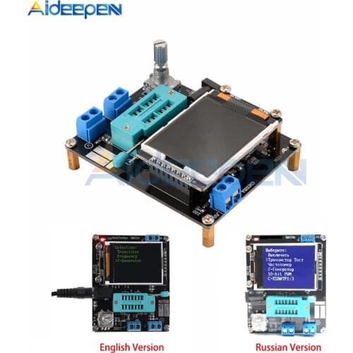 GM328A GM328B Transistor Tester LCR Diode Capacitance ESR Voltage Frequency Meter PWM English Russian Version DIY Kit