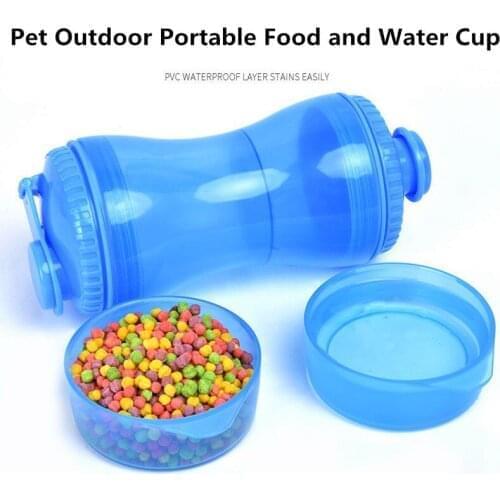 Pet Outdoor Cup Dog Cat Two-in-One Food And Water Cup Leakproof Portable Outing Bowl Travel Bowls Eating Water Cup Pet Supplies