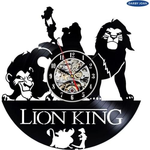 Lion King Theme Vinyl Vintage Decorative Wall Clock