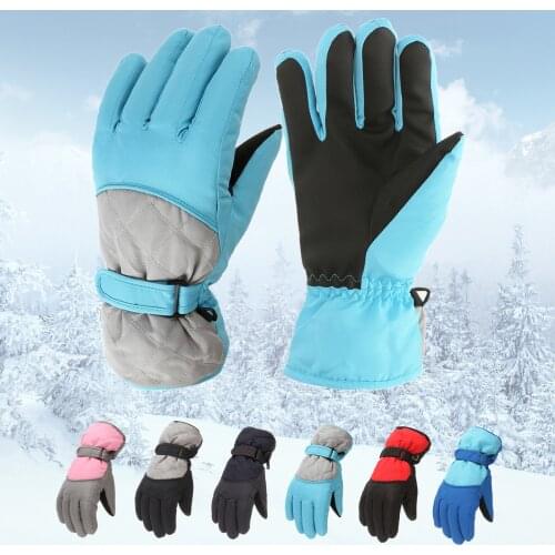 Girls Boys Waterproof Warm Gloves Winter Professional Ski Guantes Snow Kids Windproof Sports Skiing Gloves Riding Guantes