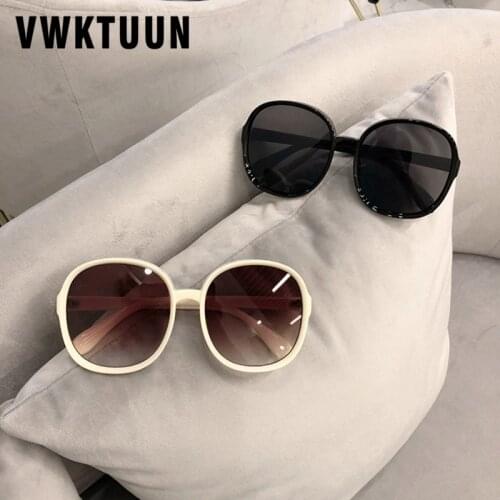 VWKTUUN Vintage Sunglasses Women Men Big Round Sun glasses Oversized PC Frame Glasses Outdoor Sport UV400 Eyewear