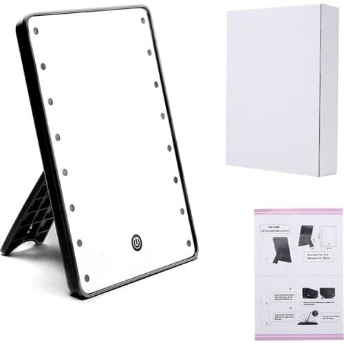 Makeup Mirror With 16 LEDs Cosmetic Mirror With Touch Dimmer Switch Battery Operated Vanity Mirror With Stand For Tabletop