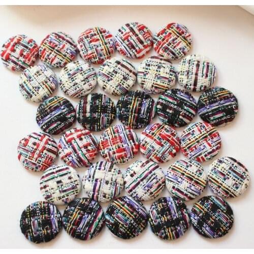 Winter style 50pcs/lot 26mm color Cotton thread geometry rounds shape flatback beads diy jewelry earring/garment accessory