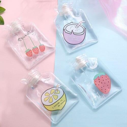 Winter Cartoon Hot Water Filling Bag Bottle Portable Warm Hand Bag Pvc Transparent Injection Water Hand Warmer