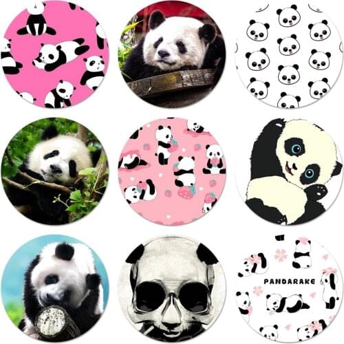 58mm Cute Panda Animals Icons Pins Badge Decoration Brooches Metal Badges For Clothes Backpack Decoration