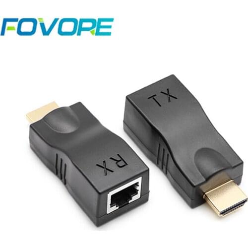 1 Pair HDMI-compatible Extender 1080P 4K RJ45 Ports LAN Network Extension up to 30m CAT5e/6 UTP LAN Ethernet Cable