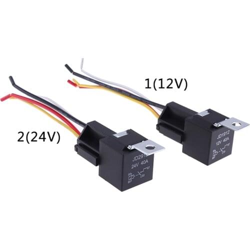 1 pair 12V 12Volt 40A Auto Automotive Relay Socket 40 Amp Relay & Wires
