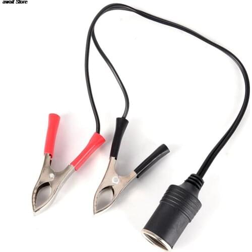 1 Pcs Universal Car Battery Pump Alligator Clip Charger Cable Terminal Clip-on Cigarette Lighter Power Socket Adapter Adaptor