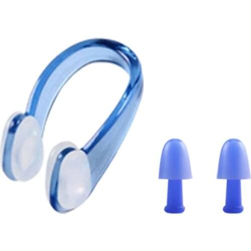 10Pcs Swimming Nose Clip Earplug Set Anti Choking Professional Anti-skid Silicone Nasal Obstruction Adults Swimming Accessories
